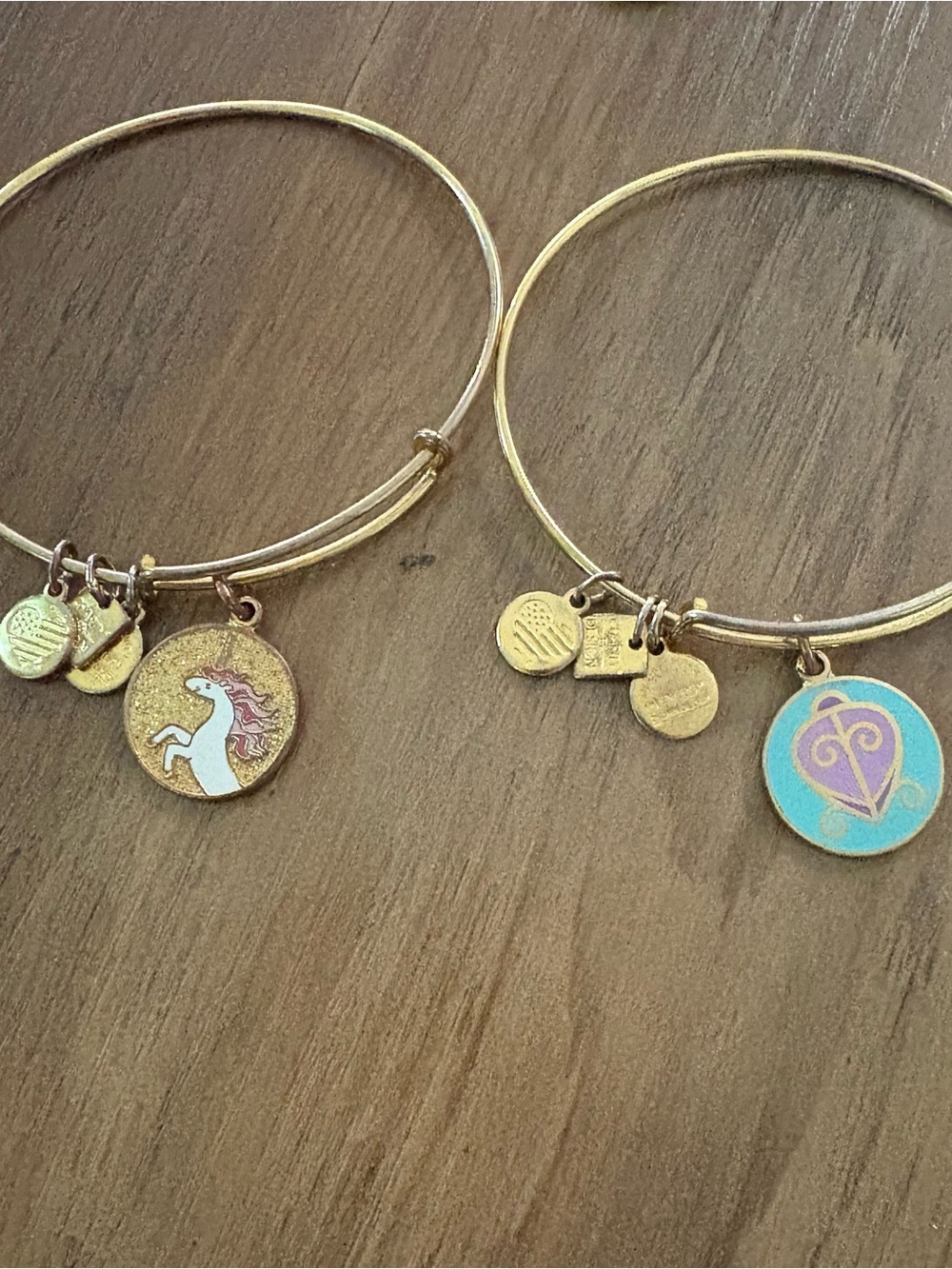 Alex and Ani Gold charm Bangle Bracelets *rare special edition*